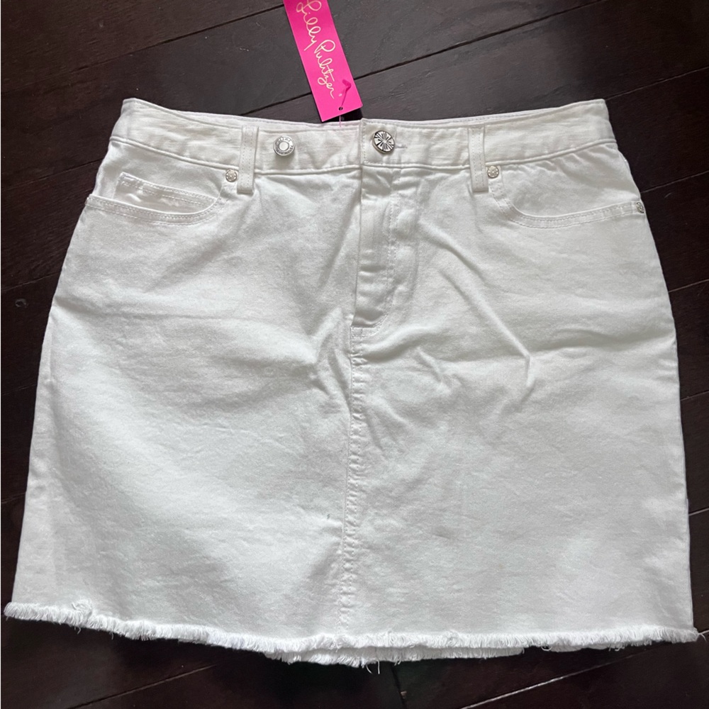 LILLY PULITZER White Denim Skirt